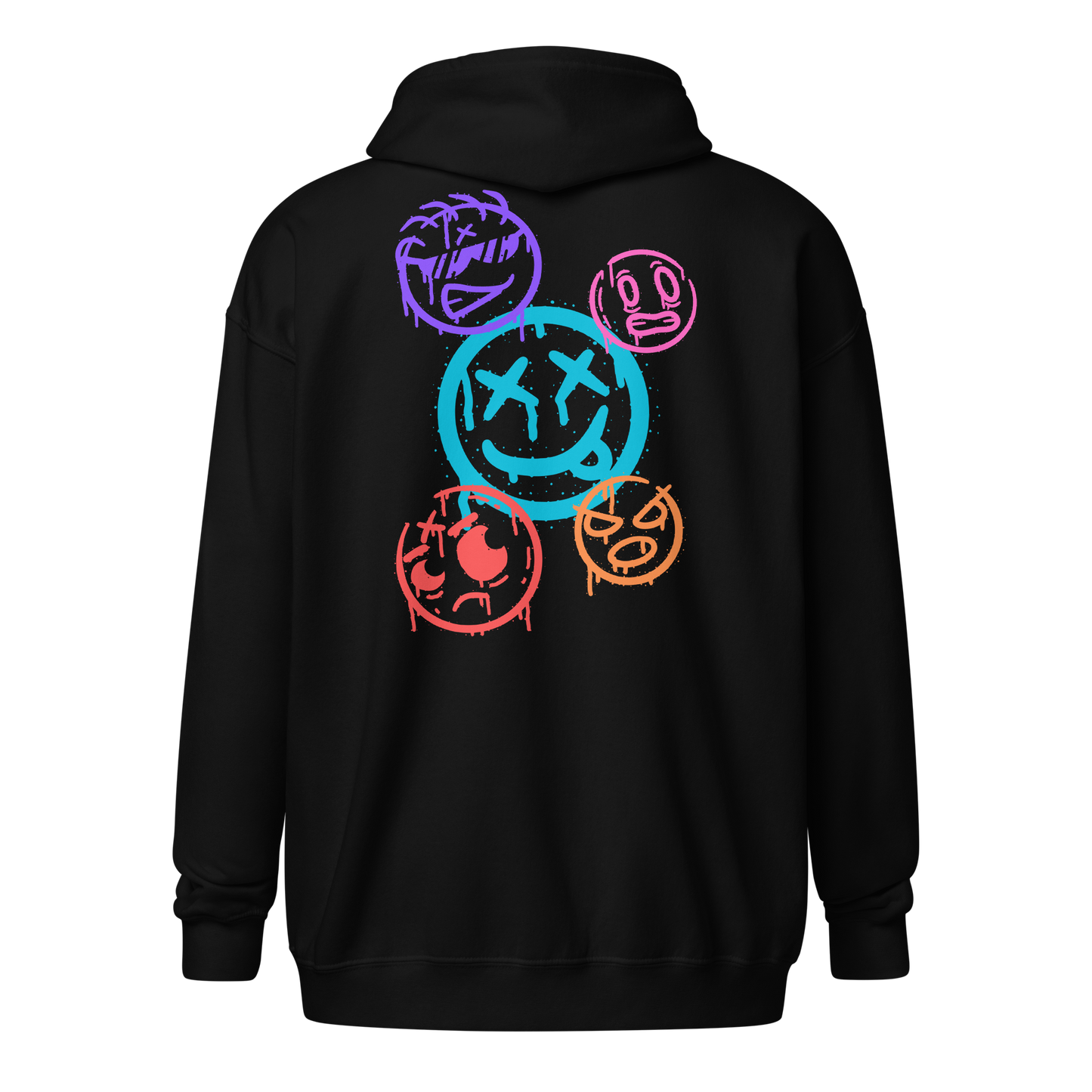 Graffiti Smiley Faces - Unisex heavy blend zip hoodie