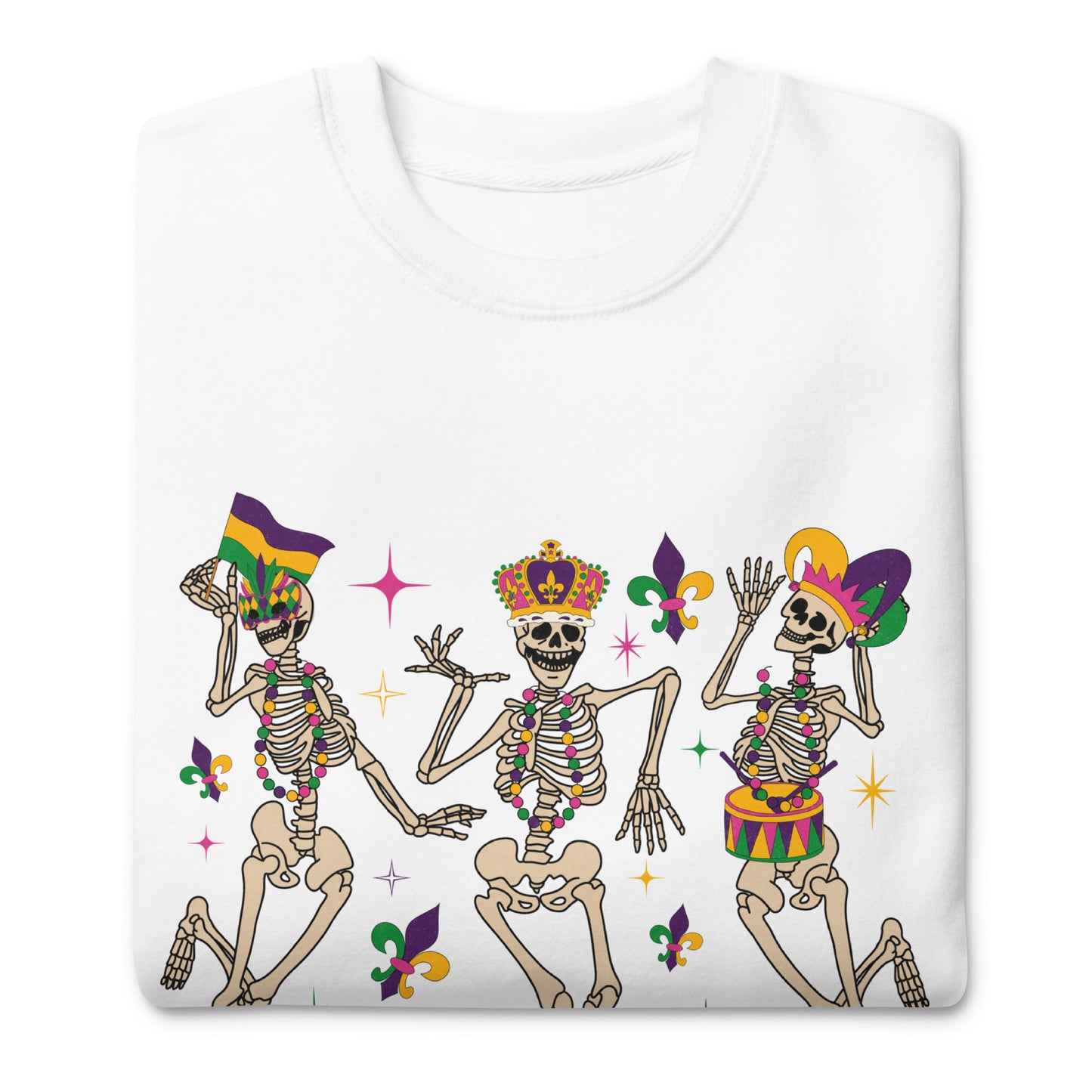 Dancing Skeletons - Mardi Gras - Unisex Premium Sweatshirt