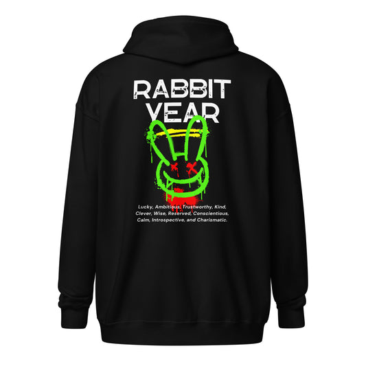 Rabbit Year Unisex zip hoodie